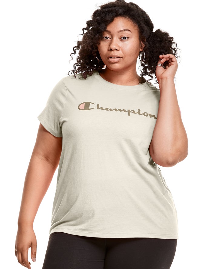 Champion Plus Classic Script Logo - Naisten Kerma T-Paita - Suomi 4159608-BP